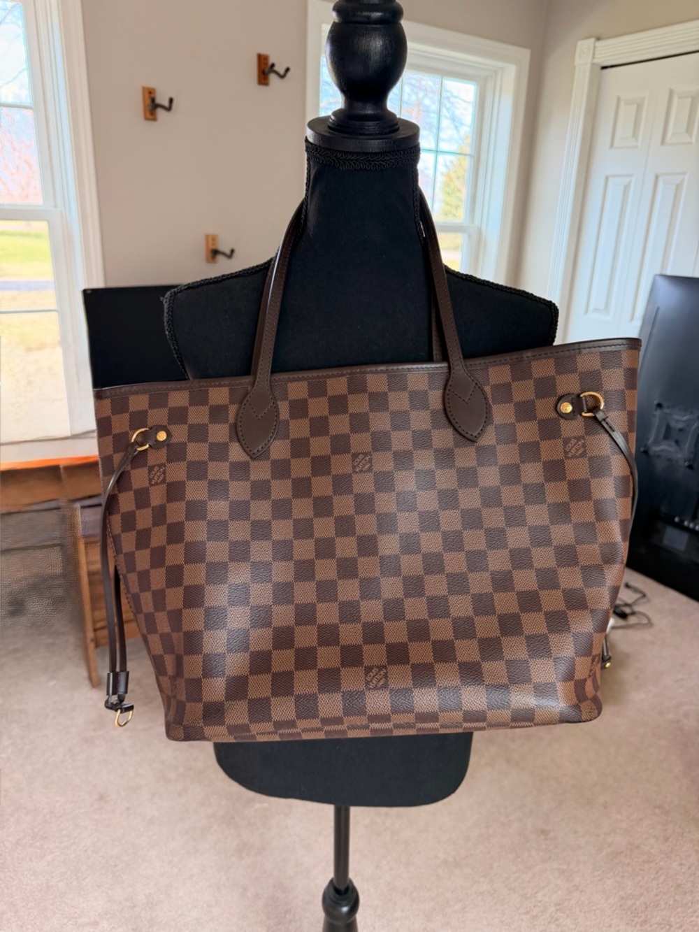 Louis Vuitton Neverfull MM Damier Ebene Canvas Tote